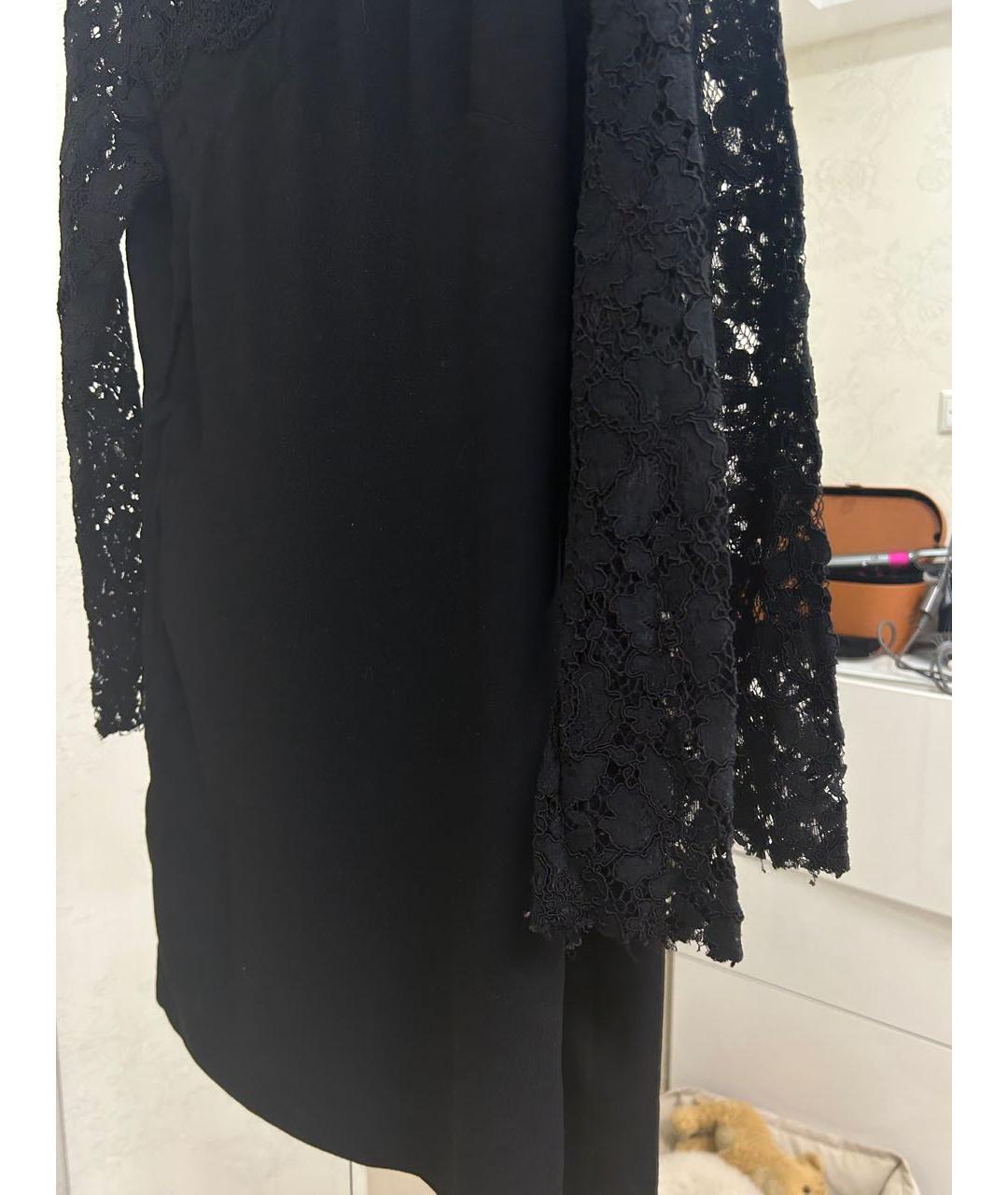 SANDRO Черное шифоновое коктейльное платье, фото 4
