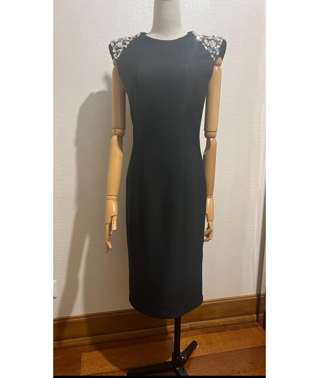 THOMAS WYLDE Черное полиэстеровое вечернее платье, фото 5