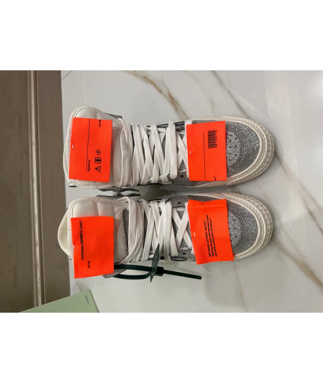 OFF-WHITE Серебряные кроссовки, фото 2