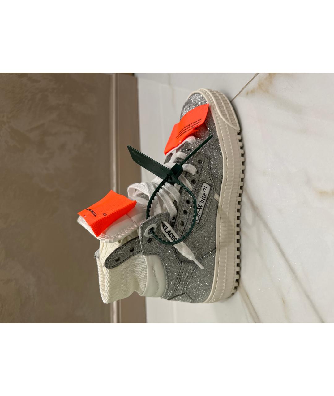 OFF-WHITE Серебряные кроссовки, фото 6