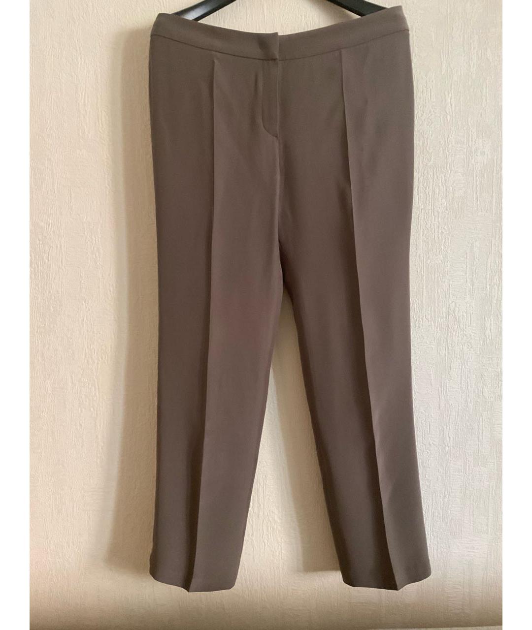 ARMANI COLLEZIONI Бежевые полиэстеровые прямые брюки, фото 4