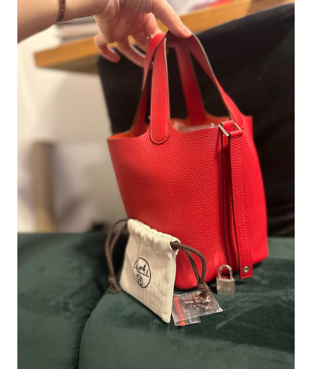 HERMES PRE-OWNED Красная кожаная сумка с короткими ручками, фото 2
