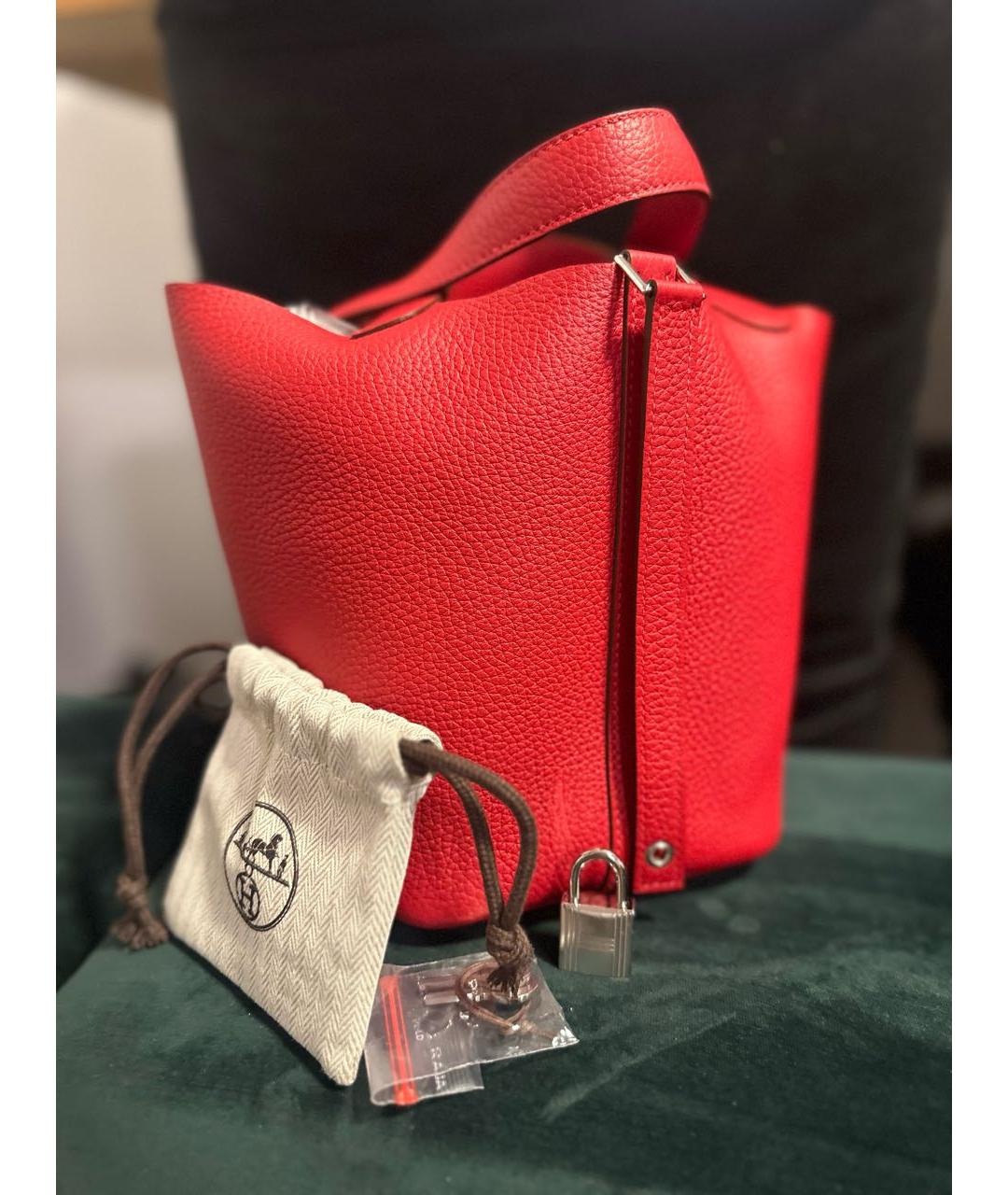 HERMES PRE-OWNED Красная кожаная сумка с короткими ручками, фото 9