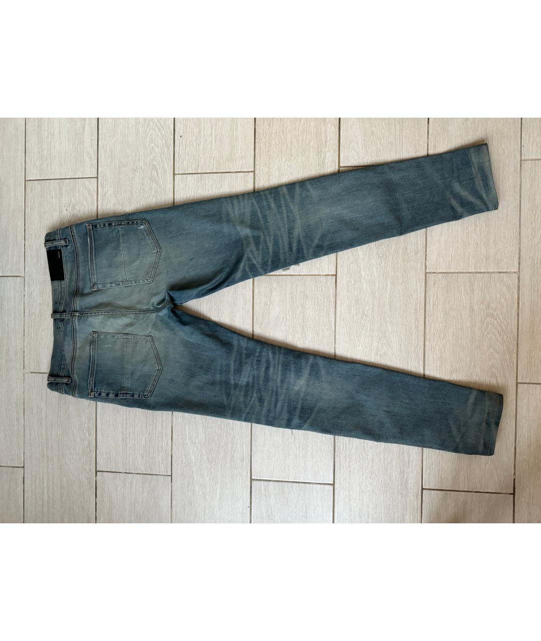 AMIRI Голубые хлопко-эластановые джинсы скинни, фото 7