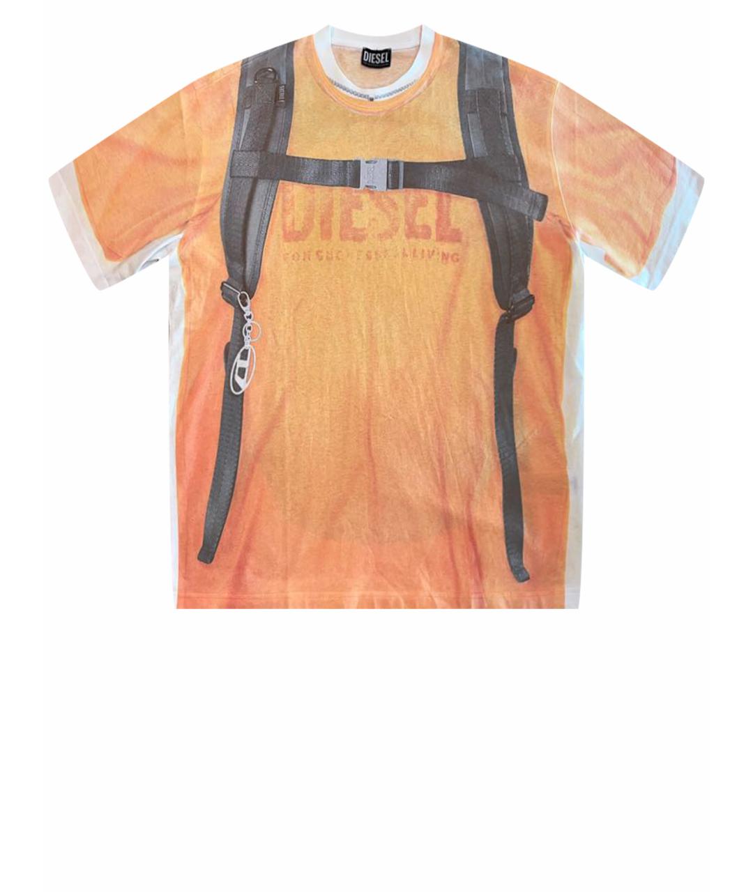 DIESEL Оранжевая хлопковая футболка, фото 1