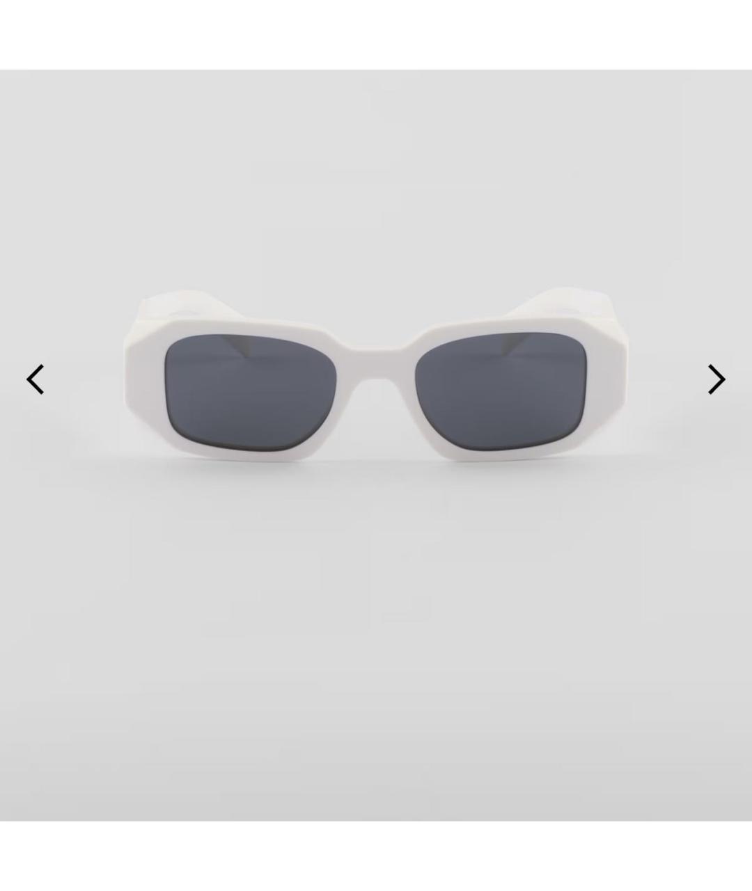 PRADA Белые пластиковые солнцезащитные очки, фото 9