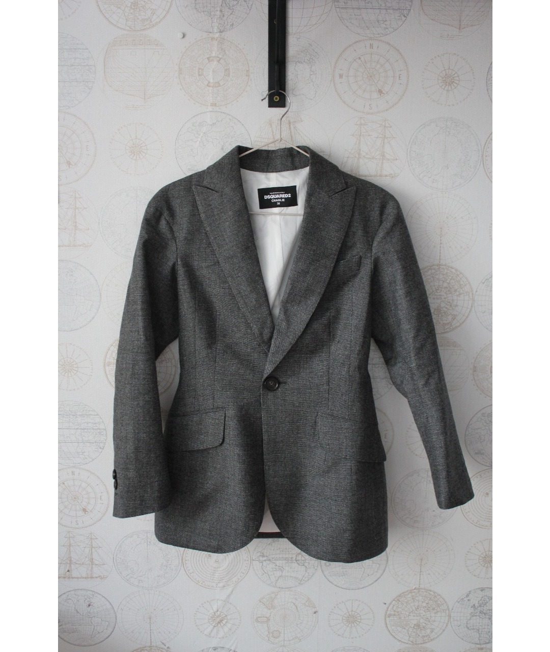 DSQUARED2 Серый шерстяной жакет/пиджак, фото 6