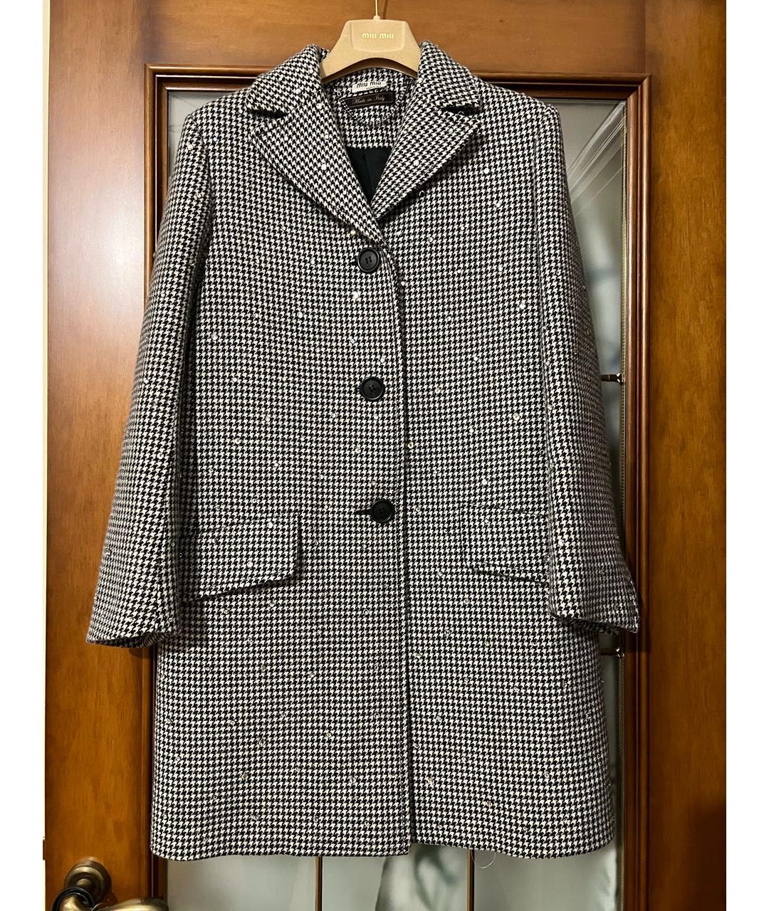 MIU MIU Серое шерстяное пальто, фото 9