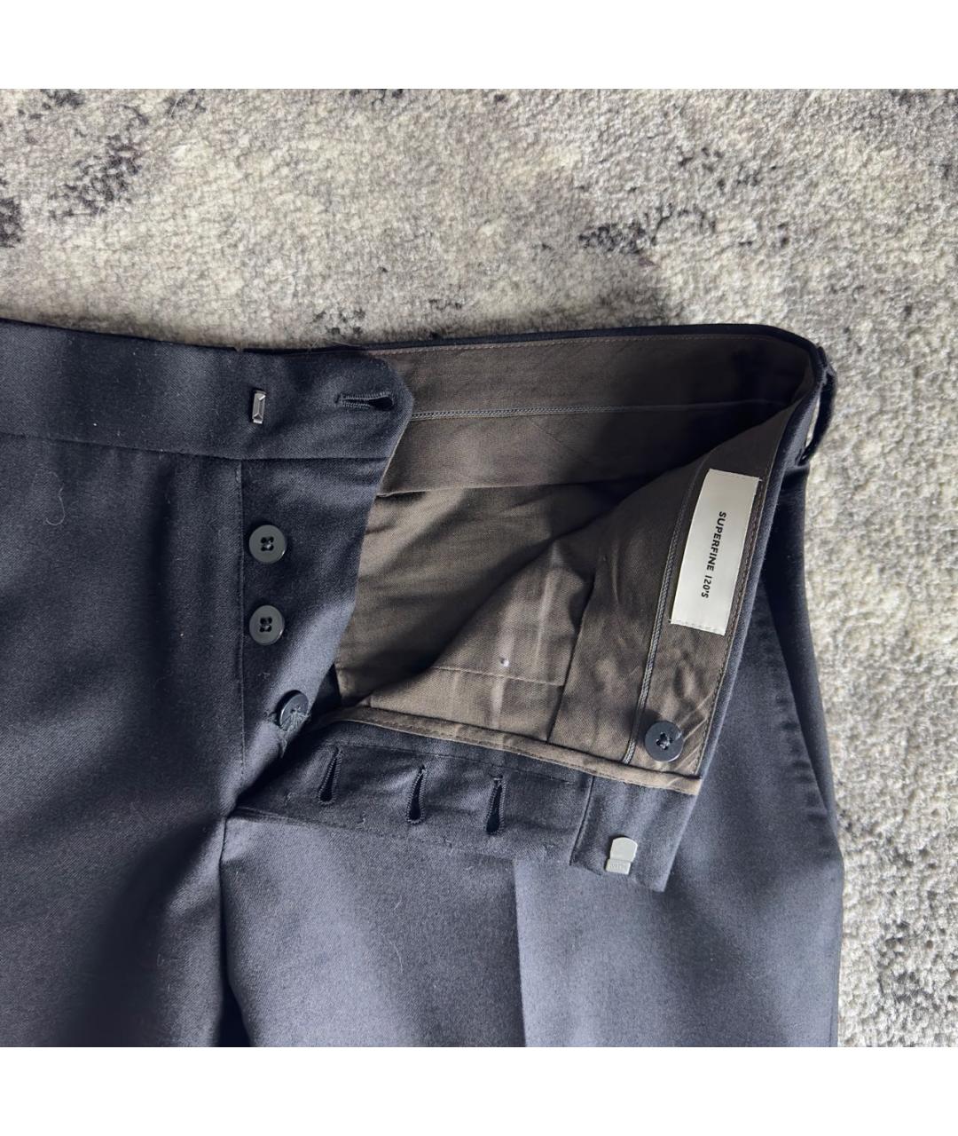 EMANUELA CARUSO Черные шерстяные классические брюки, фото 3