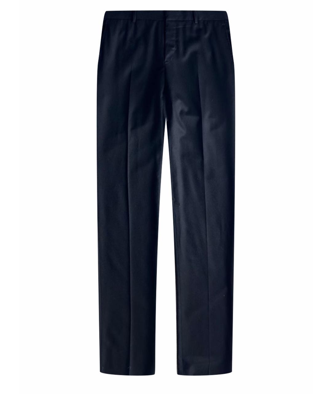 EMANUELA CARUSO Черные шерстяные классические брюки, фото 1