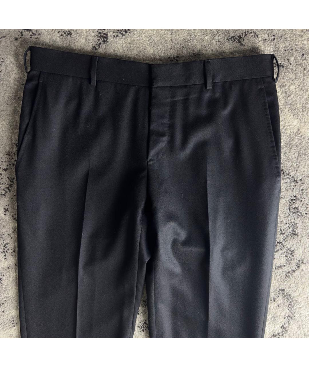 EMANUELA CARUSO Черные шерстяные классические брюки, фото 2