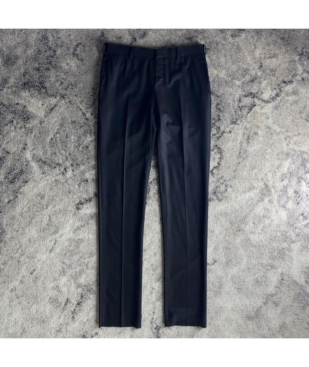 EMANUELA CARUSO Черные шерстяные классические брюки, фото 8