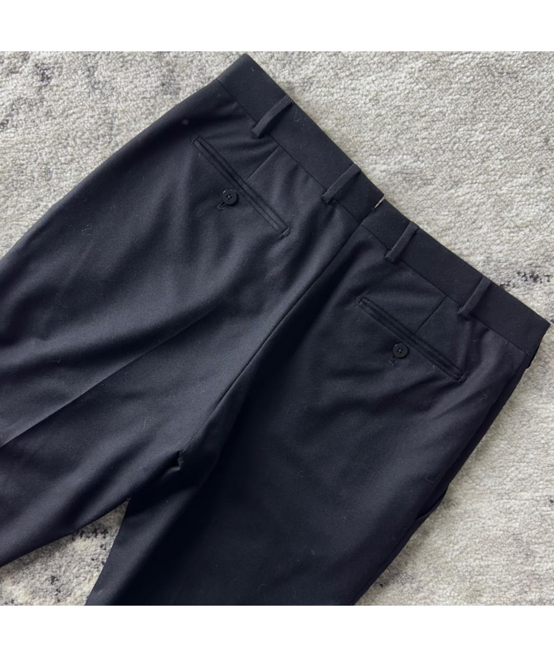 EMANUELA CARUSO Черные шерстяные классические брюки, фото 4