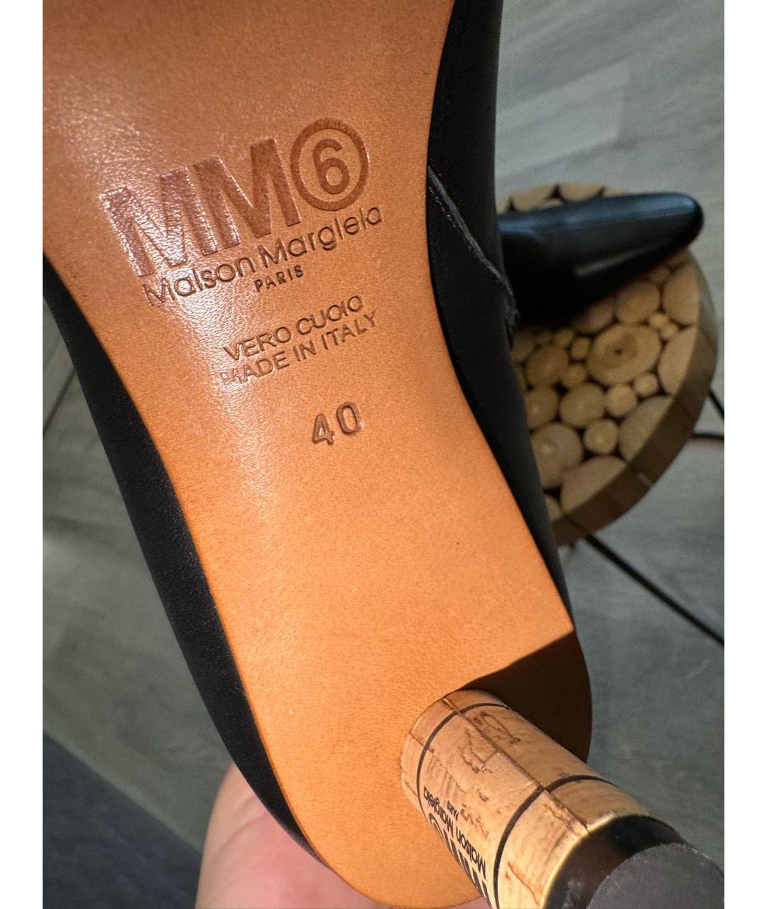 MM6 MAISON MARGIELA Черные кожаные ботильоны, фото 2