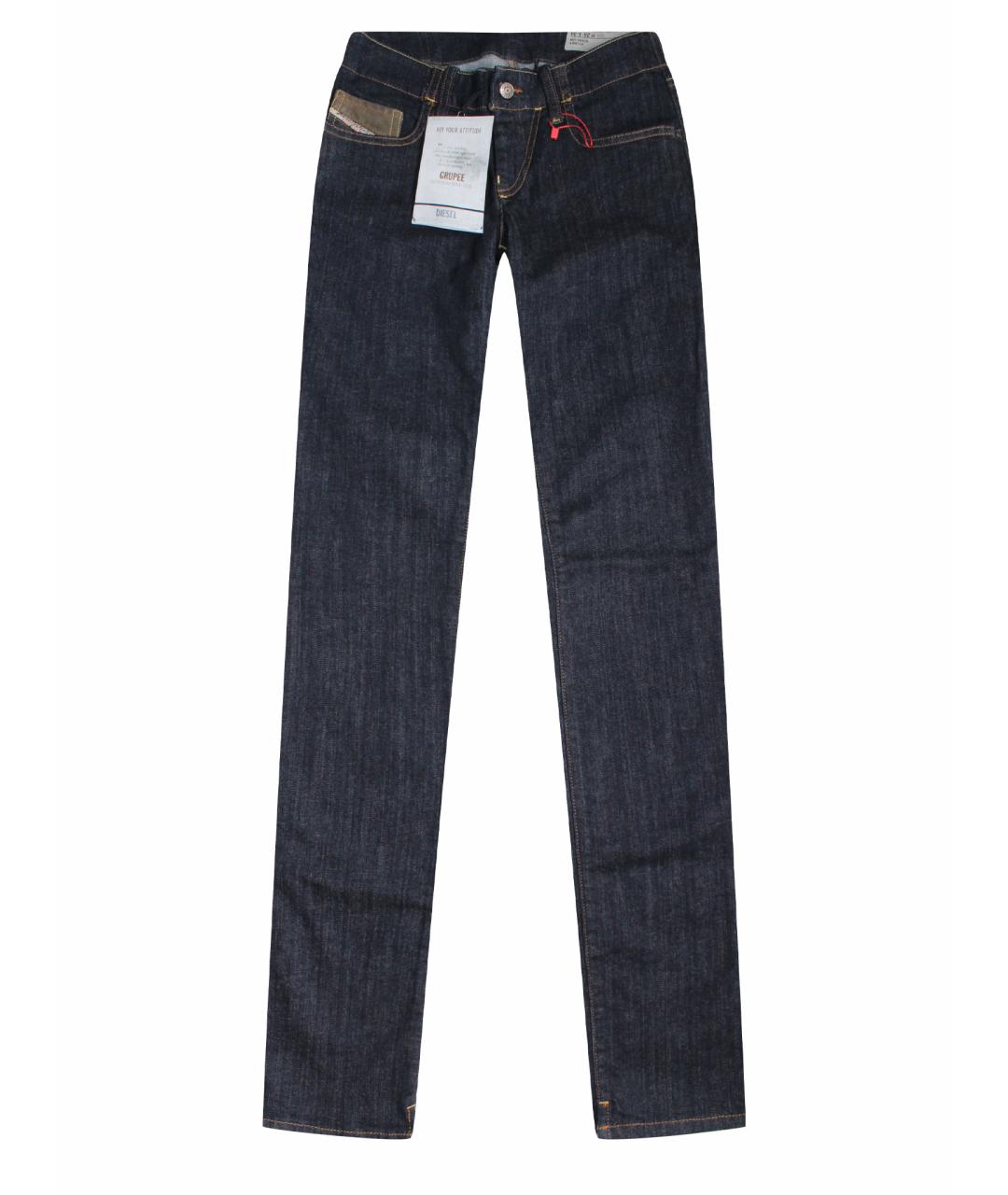 DIESEL Темно-синие хлопко-эластановые джинсы слим, фото 1