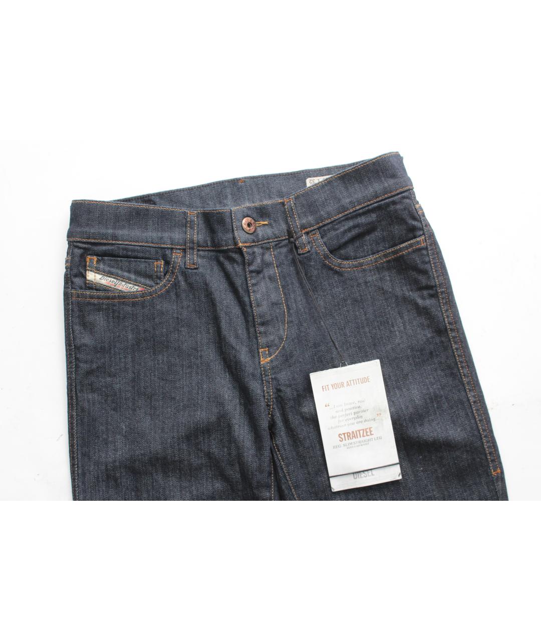 DIESEL Темно-синие хлопко-эластановые джинсы слим, фото 2