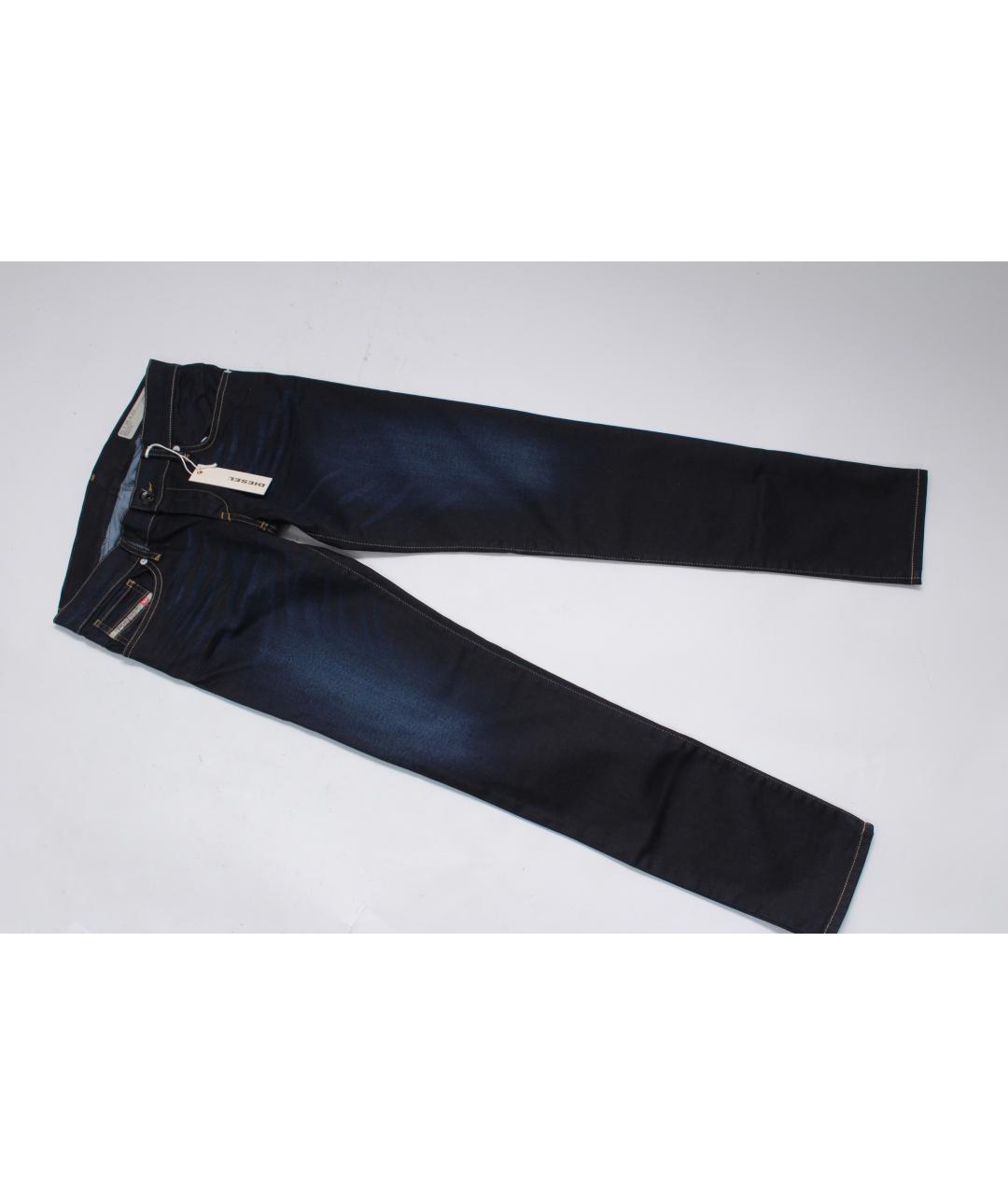 DIESEL Темно-синие хлопко-эластановые джинсы слим, фото 7