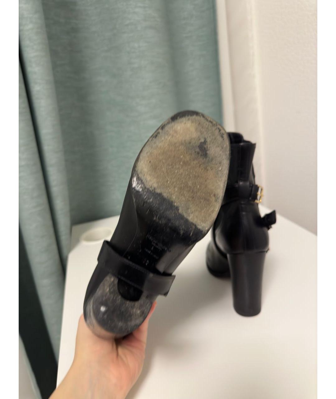 SAINT LAURENT Черные кожаные ботинки, фото 4