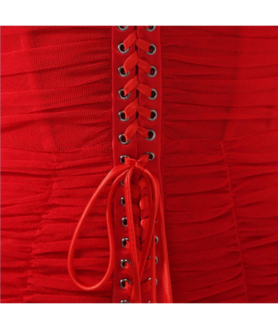 DOLCE&GABBANA Красное шелковое коктейльное платье, фото 4