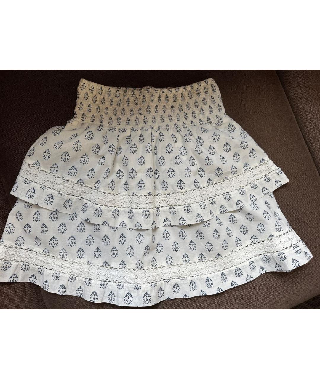MELISSA ODABASH Белая хлопковая юбка мини, фото 3