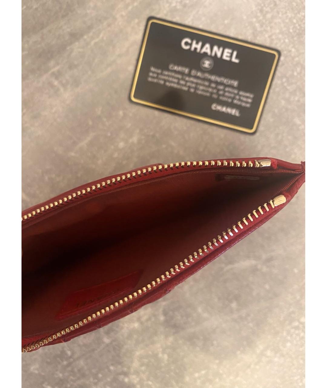 CHANEL PRE-OWNED Красный кожаный кардхолдер, фото 4