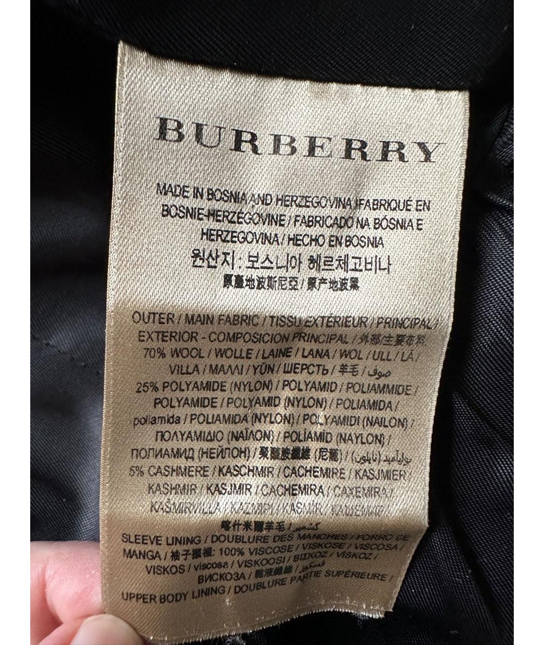 BURBERRY Серое шерстяное пальто, фото 7