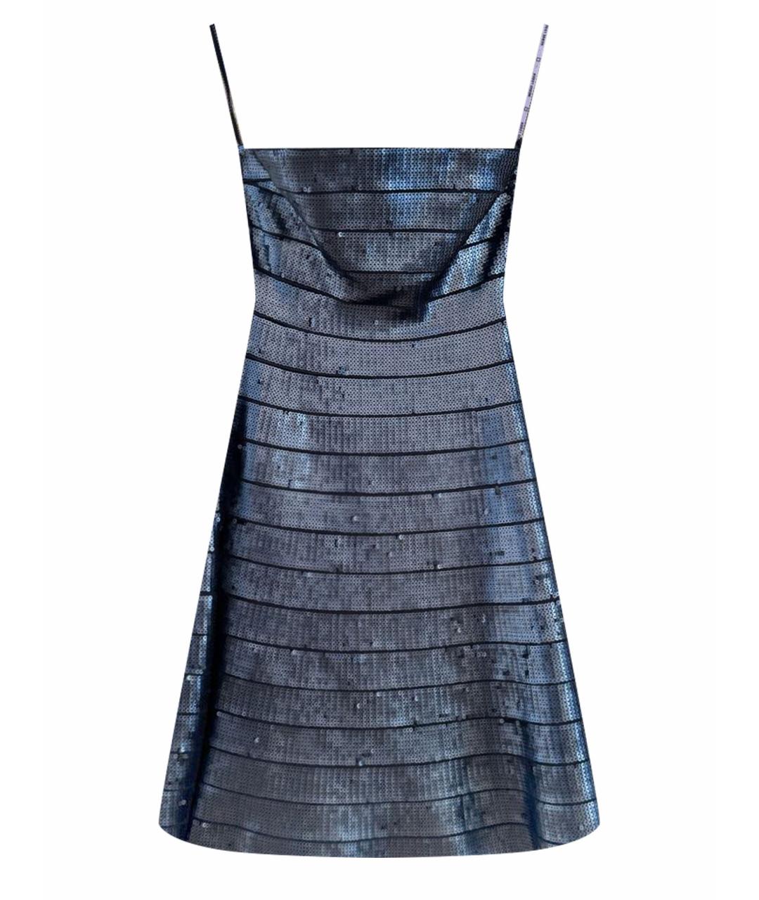 HERVE LEGER Темно-синее вискозное коктейльное платье, фото 1