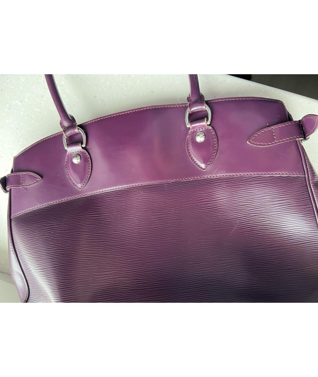 LOUIS VUITTON PRE-OWNED Фиолетовая кожаная сумка тоут, фото 6