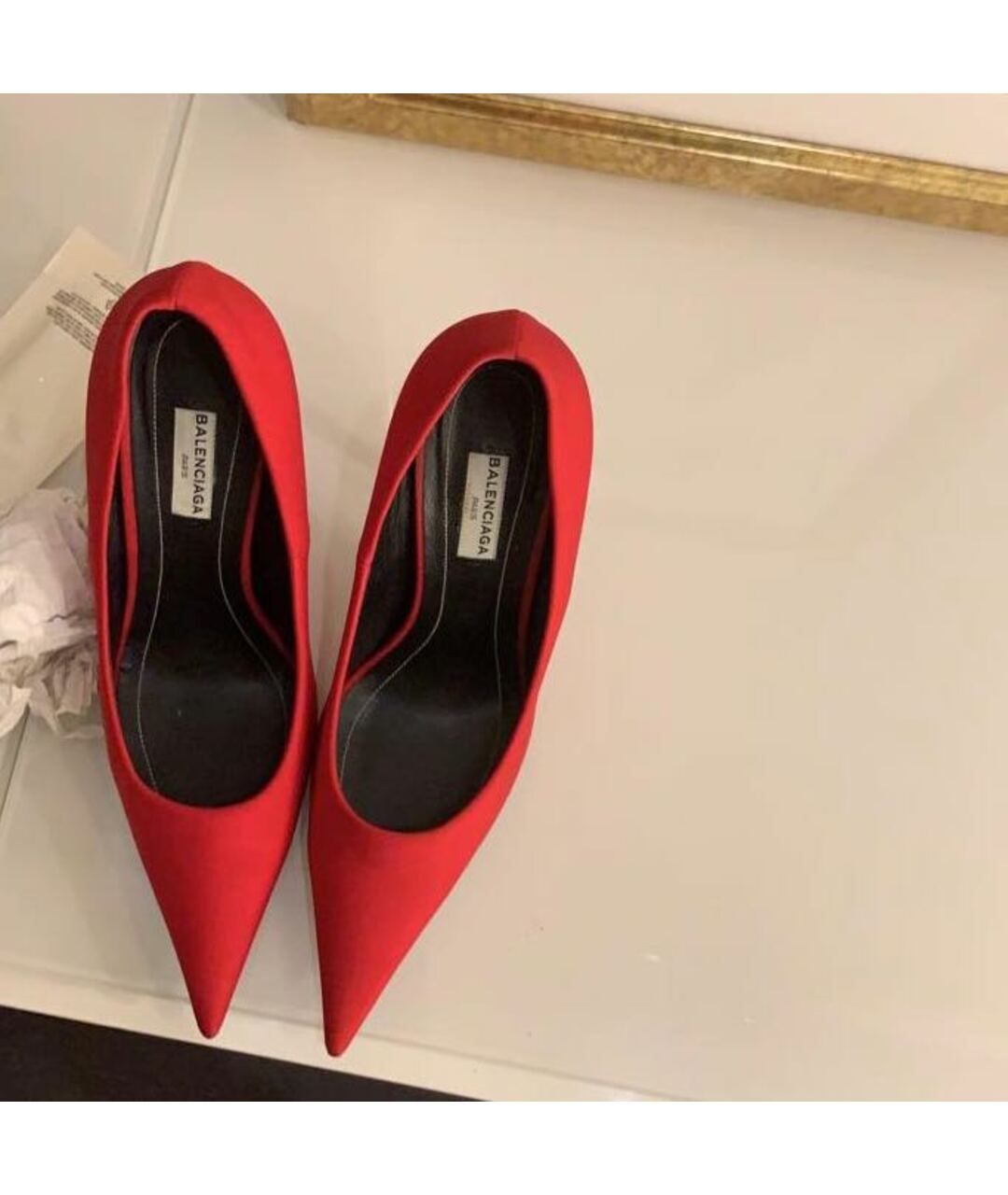 BALENCIAGA Красные текстильные туфли, фото 6