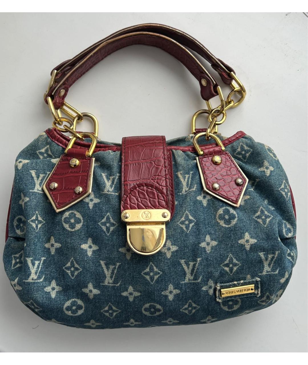 LOUIS VUITTON Синяя деним сумка с короткими ручками, фото 6