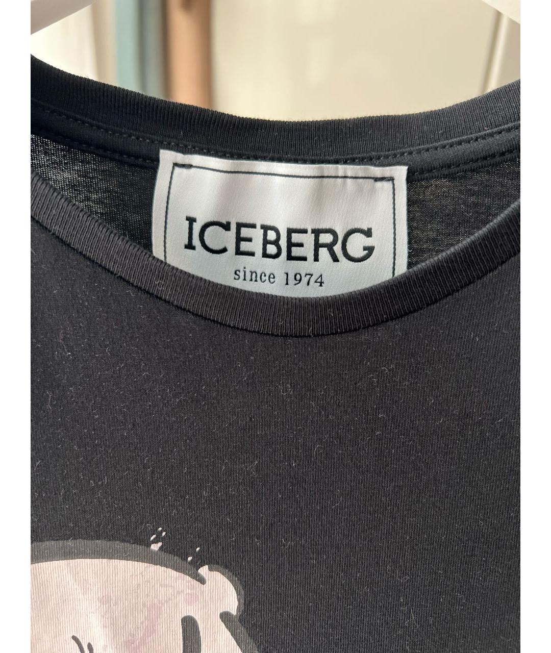 ICEBERG Черная хлопко-полиэстеровая футболка, фото 3