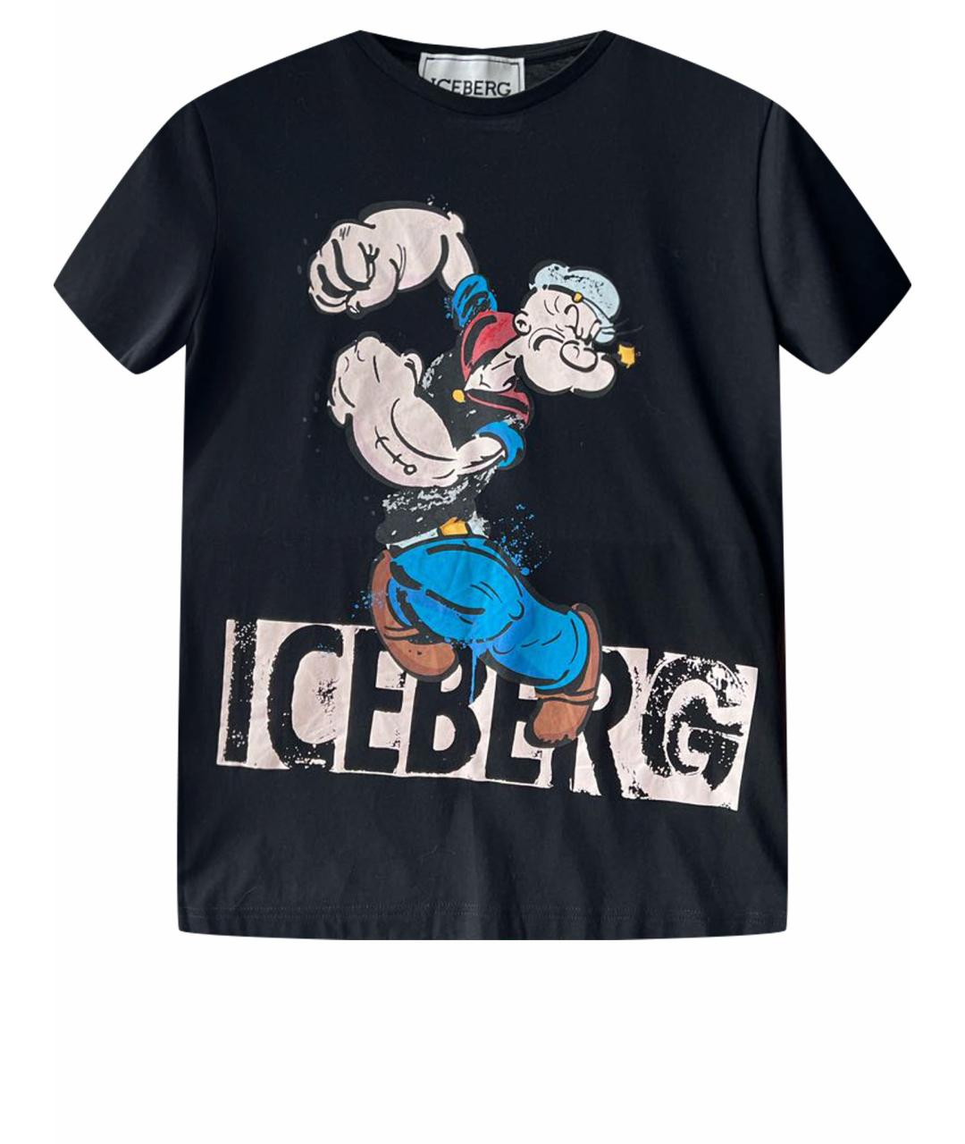ICEBERG Черная хлопко-полиэстеровая футболка, фото 1