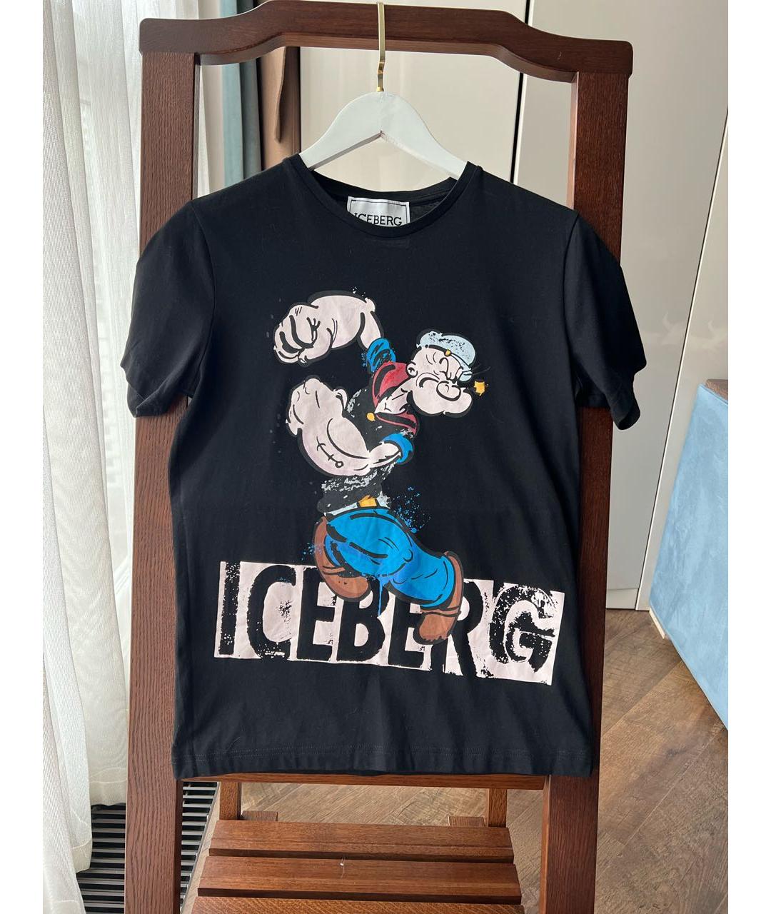 ICEBERG Черная хлопко-полиэстеровая футболка, фото 4