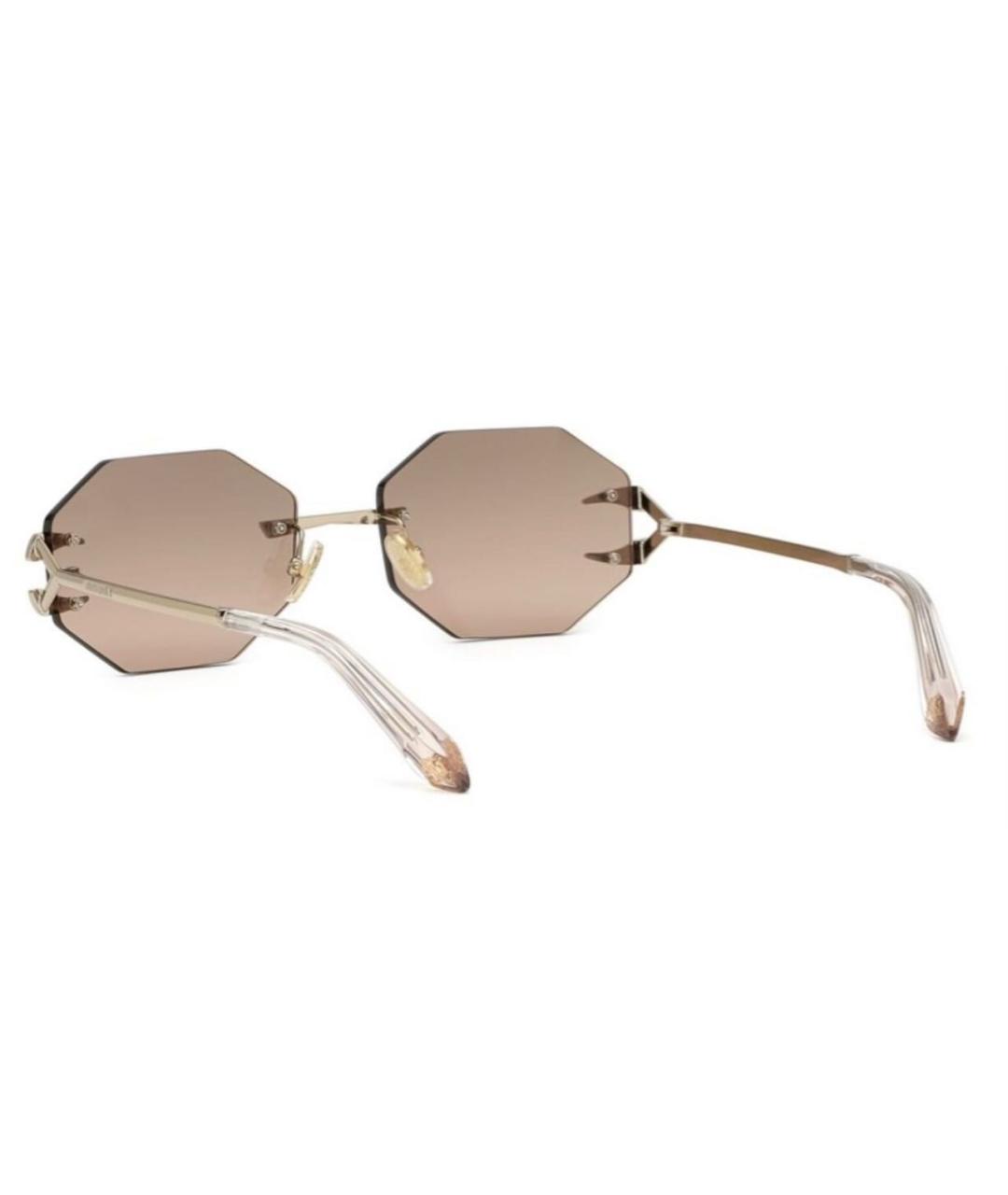 ROBERTO CAVALLI Коричневые металлические солнцезащитные очки, фото 2