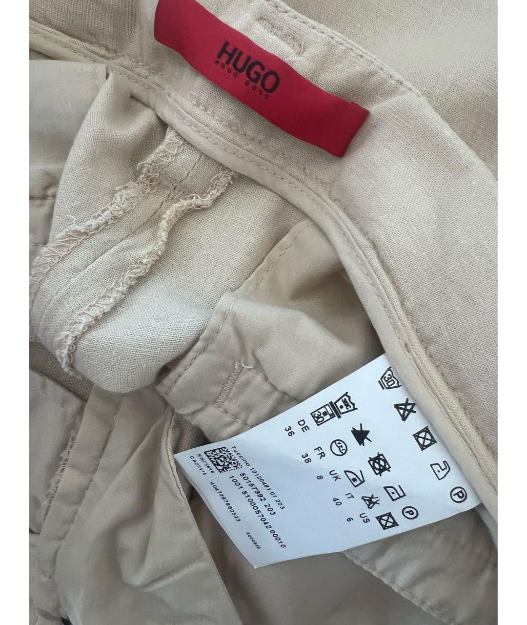 HUGO BOSS Бежевые прямые брюки, фото 3