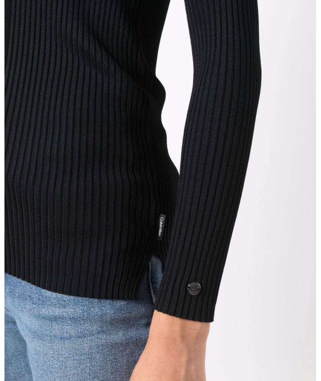 CALVIN KLEIN Черный вискозный джемпер / свитер, фото 3