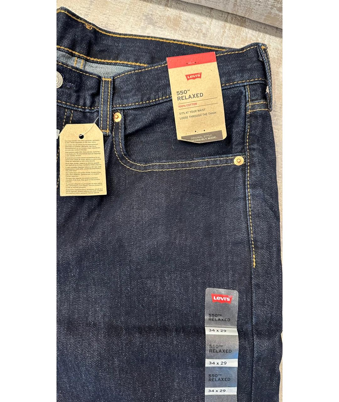 LEVI'S Темно-синие хлопковые джинсы, фото 3