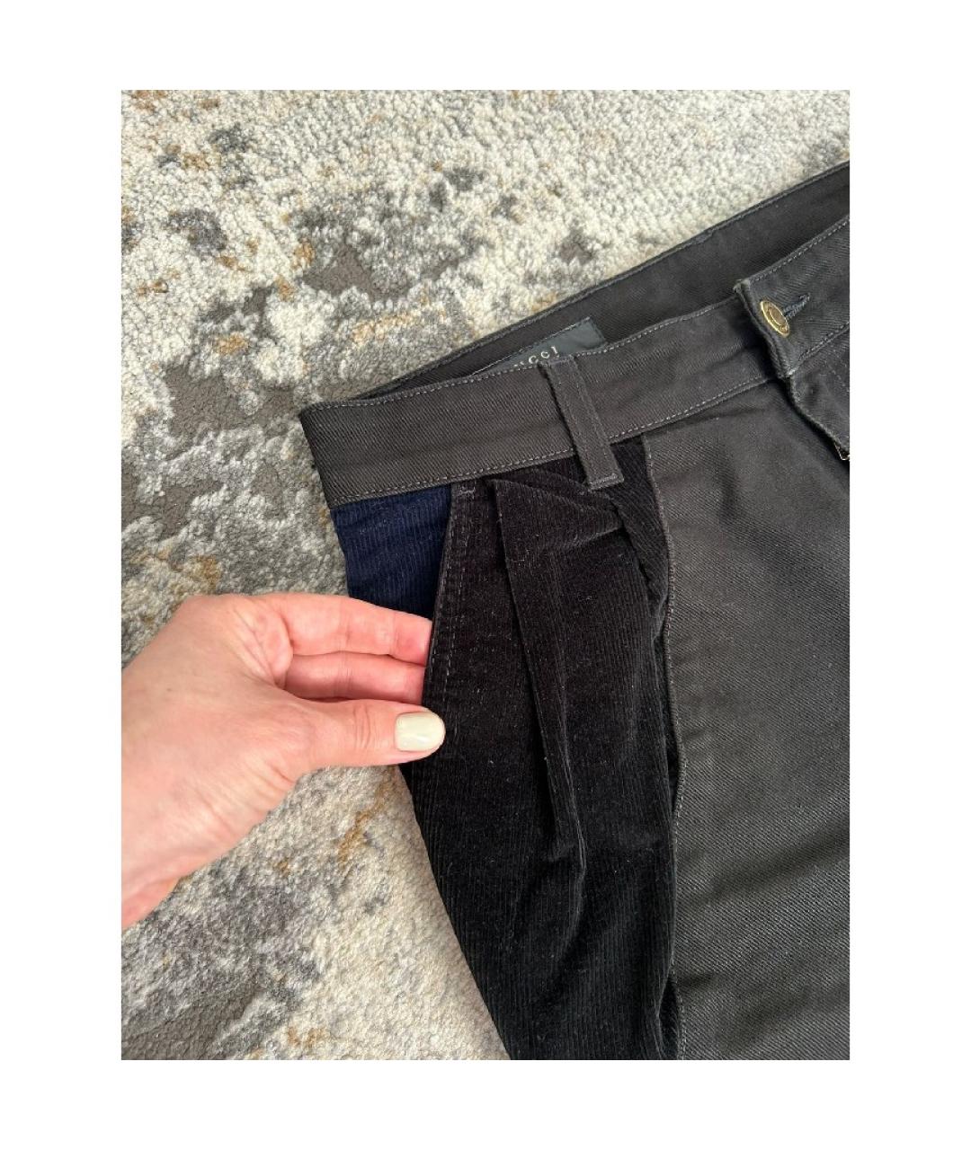 GUCCI Черные хлопковые прямые брюки, фото 9