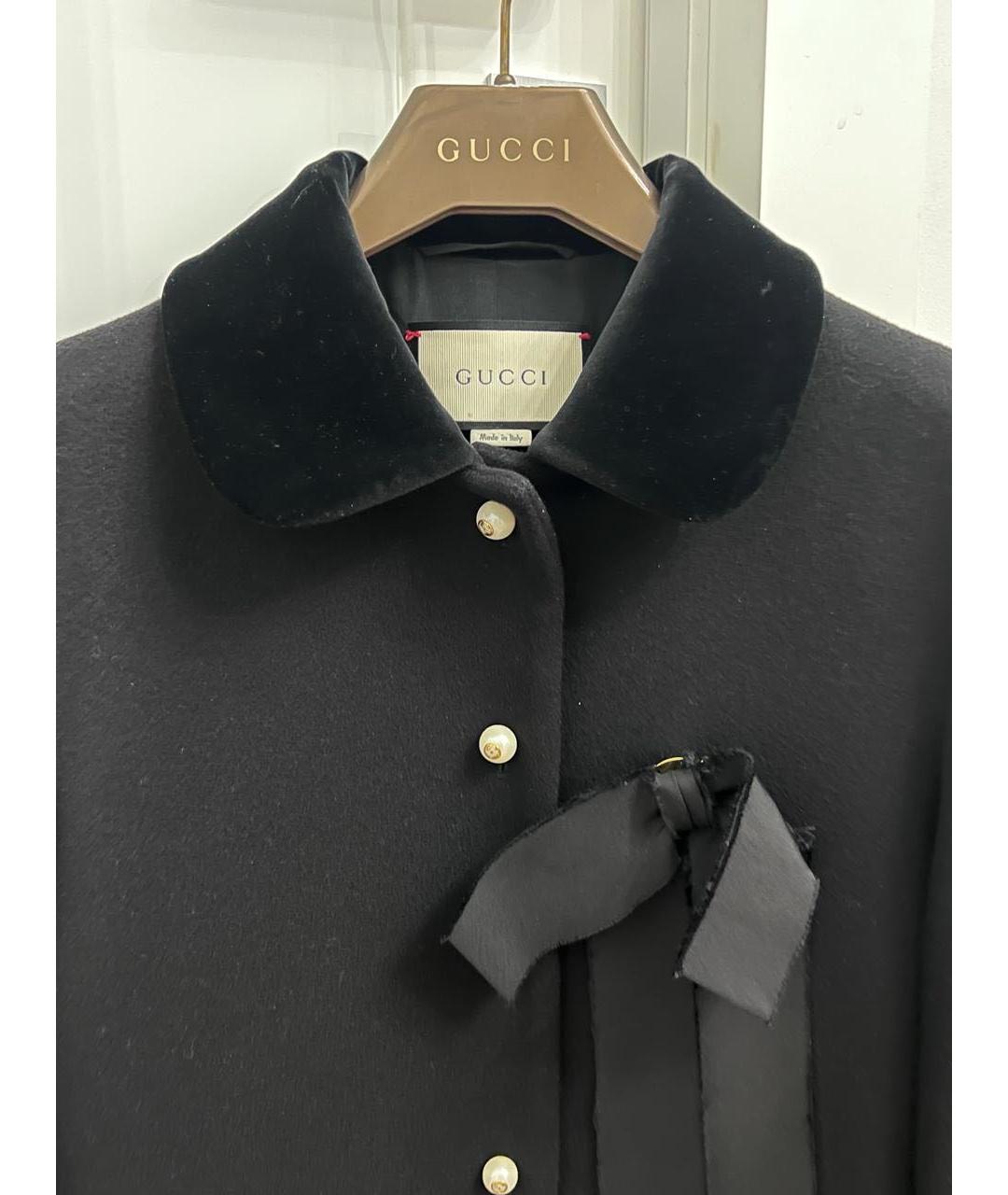 GUCCI Черное шерстяное пальто, фото 3