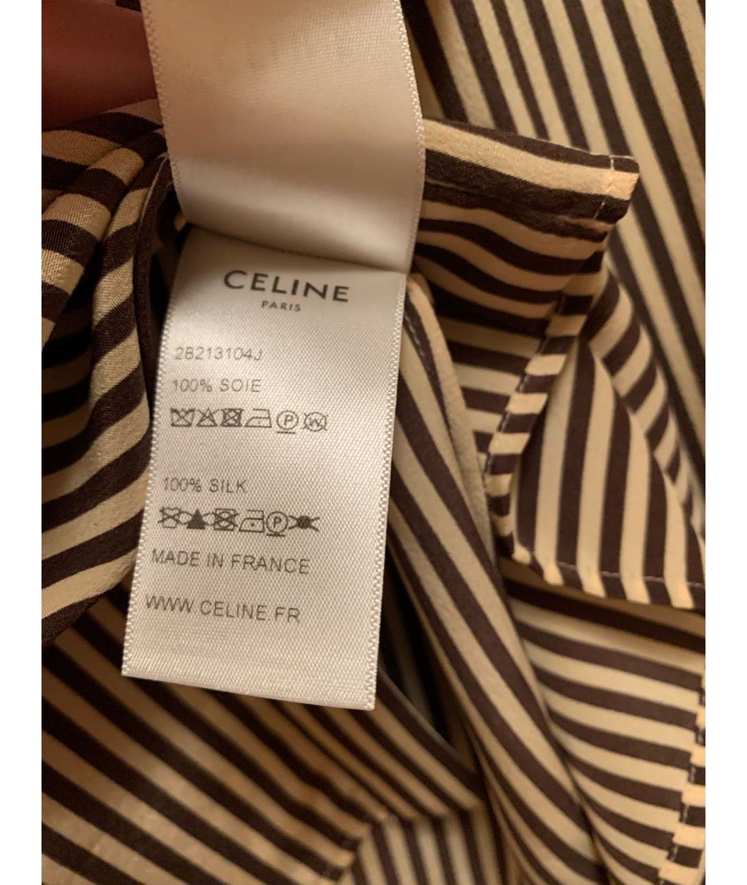 CELINE PRE-OWNED Коричневая шелковая блузы, фото 6