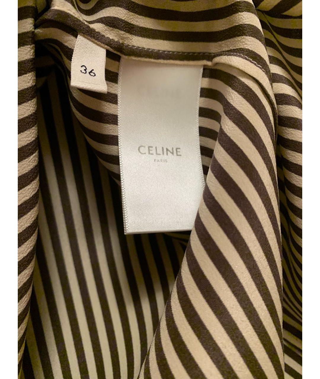 CELINE PRE-OWNED Коричневая шелковая блузы, фото 5