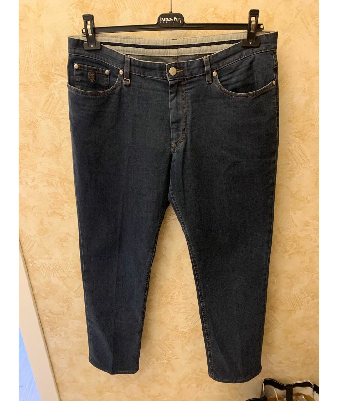 ERMENEGILDO ZEGNA Темно-синие хлопковые прямые джинсы, фото 9