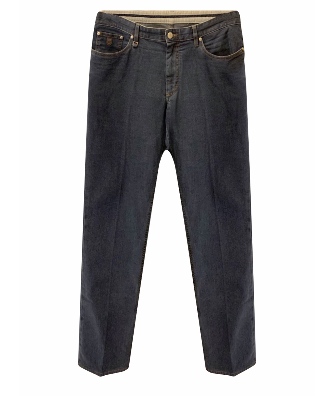 ERMENEGILDO ZEGNA Темно-синие хлопковые прямые джинсы, фото 1