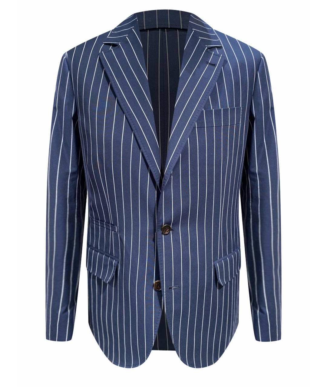 BRUNELLO CUCINELLI Темно-синий хлопко-эластановый пиджак, фото 1