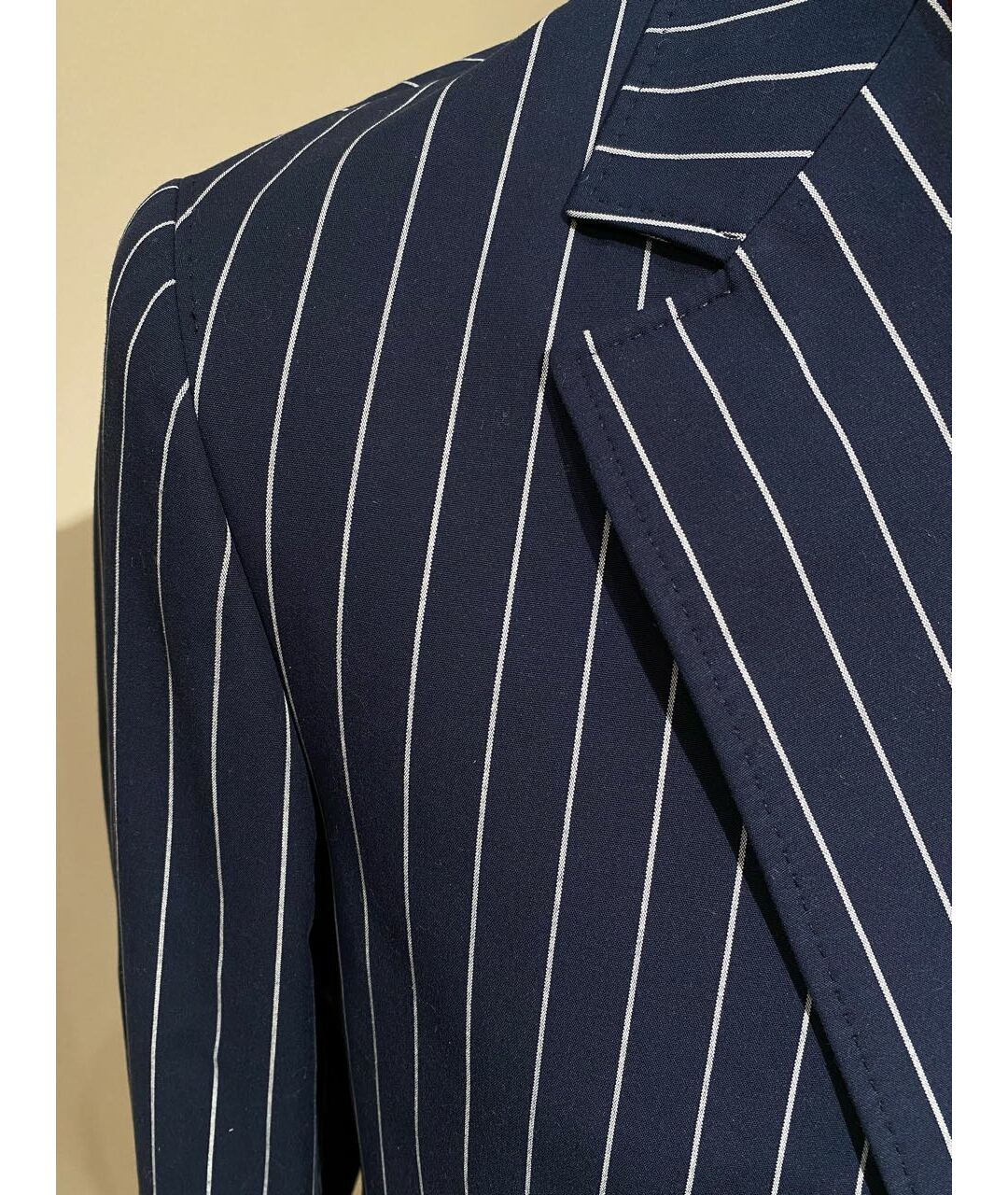 BRUNELLO CUCINELLI Темно-синий хлопко-эластановый пиджак, фото 3