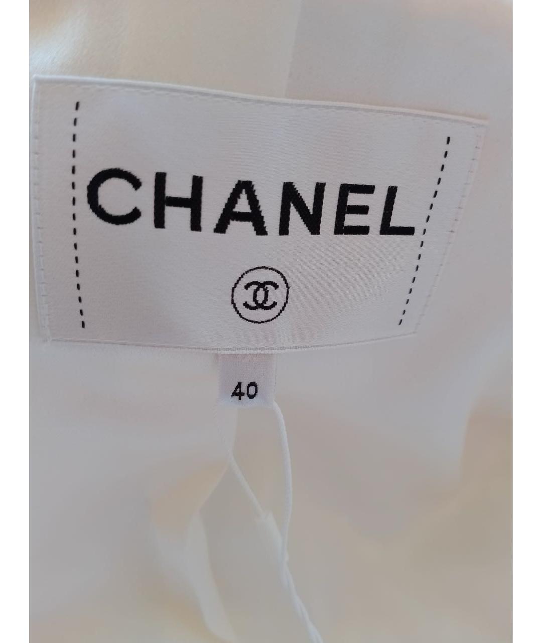CHANEL PRE-OWNED Белый шерстяной жакет/пиджак, фото 7