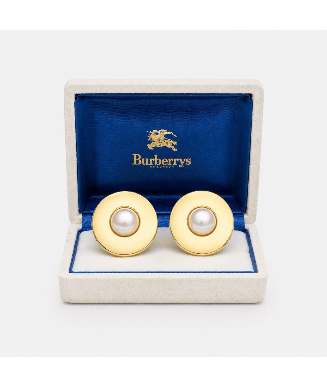 BURBERRY Золотые клипсы, фото 5