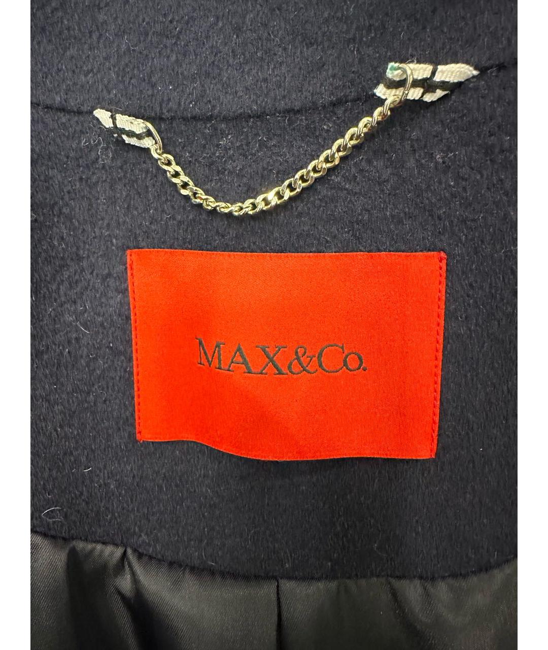 MAX&CO Темно-синее шерстяное пальто, фото 3