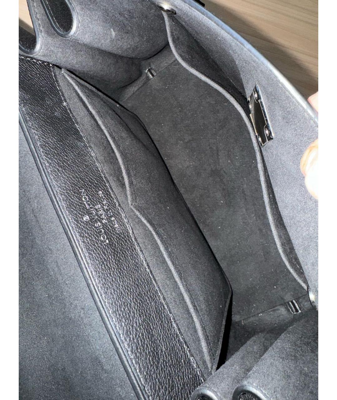 LOUIS VUITTON PRE-OWNED Черная кожаная сумка с короткими ручками, фото 7
