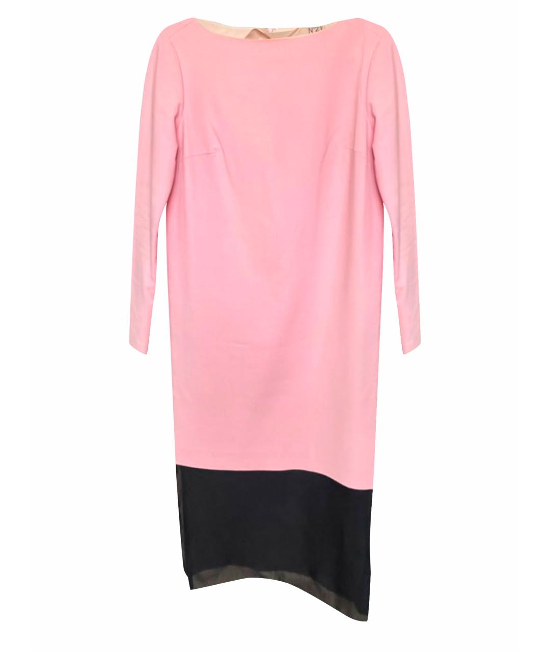 NO. 21 Розовое шерстяное коктейльное платье, фото 1